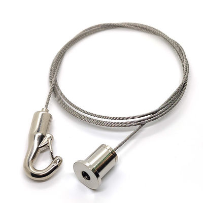 สายเคเบิลแขวนไฟเพดาน เชือกลวด ปรับความยาวได้ พร้อมตะขอสปริง ระบบแผงอะคูสติก