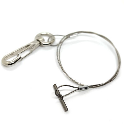 ชุดแขวนกระถางต้นไม้ด้วยลวดสลิงสแตนเลสแบบขาเดียวพร้อมตะขอโลหะ