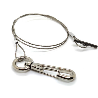 ชุดแขวนกระถางต้นไม้ด้วยลวดสลิงสแตนเลสแบบขาเดียวพร้อมตะขอโลหะ