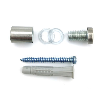 ฮาร์ดแวร์ติดตั้งป้ายติดผนัง Stainless Steel 316, ตัวยึดป้าย, ฝาครอบตัวยึดป้ายสำหรับแสดงผลอะคริลิก