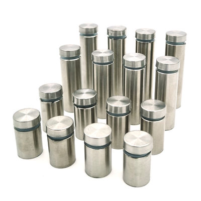 สแตนเลสสตีล คลิปสเปเซอร์กระจกอะคริลิค สแตนออฟป้ายเกลียว สำหรับป้ายโฆษณากระจก