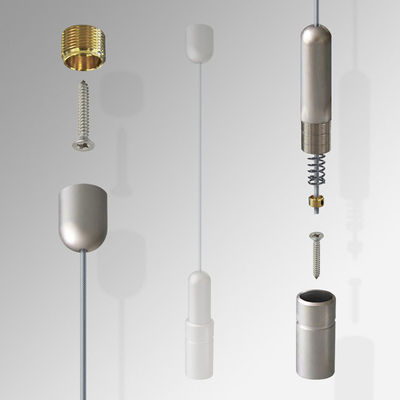 ระบบแสดงป้ายโฆษณาติดผนังร้านค้าปลีก อะลูมิเนียม ระบบแสดงผลสายเคเบิลแขวนป้าย