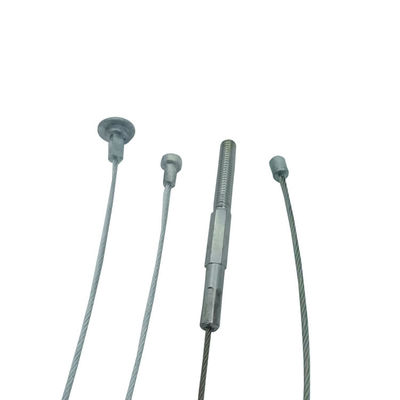 สลักเกลียวหัวเกลียว 7x7 แบบกำหนดเอง เชือกสลิงเหล็กชุบสังกะสีสำหรับสายเคเบิลรักษาความปลอดภัย