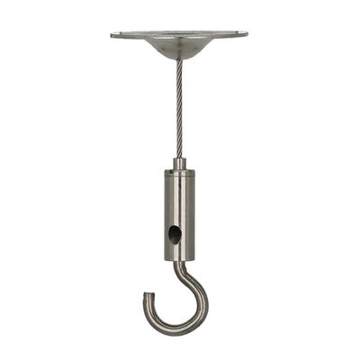 Custom Expandable Telescopic Hooked Cable Hanging System Retractable Steel Wire Rope With Spring Hook For Industrial Lighting Use