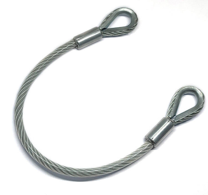 Factory Direct Sale Steel Wire Rope Lanyard Cable Steel Wire Rope Assembly 3mm PVC Coated Wire Rope with Loops
