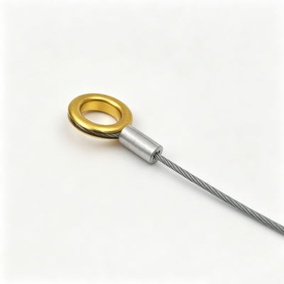 Custom Heavy Duty Steel Wire Rope Assembly Golden Single Swaged Terminal Secure Cable for Industrial Safety Application