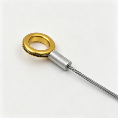 Custom Heavy Duty Steel Wire Rope Assembly Golden Single Swaged Terminal Secure Cable for Industrial Safety Application