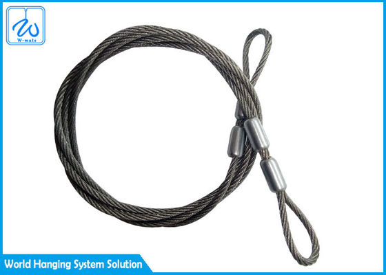 SGS Extension Spring Safety Cable 3mm Stainless Steel Wire Rope With Loop End
