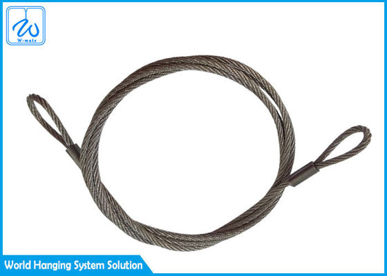 สลิงลวดสแตนเลสสตีล 6 มม. 7x19 แบบห่วงและห่วง สำหรับระบบแสดงผลสายเคเบิลอากาศยาน