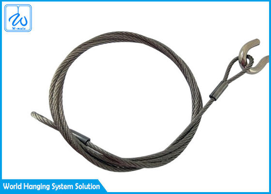 สลิงลวดสแตนเลสสตีล 6 มม. 7x19 แบบห่วงและห่วง สำหรับระบบแสดงผลสายเคเบิลอากาศยาน