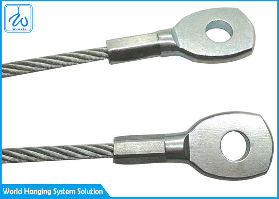 สปริงขยายแรงดึงสูง สายเคเบิลนิรภัย 4 มม. ลวดสลิงสแตนเลสสตีล พร้อมขั้วต่อห่วง