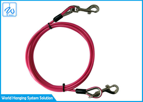 สายจูงสุนัขเคลือบเหล็กสำหรับสัตว์เลี้ยง ปลอดภัยและมั่นคง สำหรับแคมป์ปิ้ง