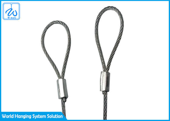 Stainless Steel Lanyards 7x7 PVC Coated With Double End Wire Rope Loop