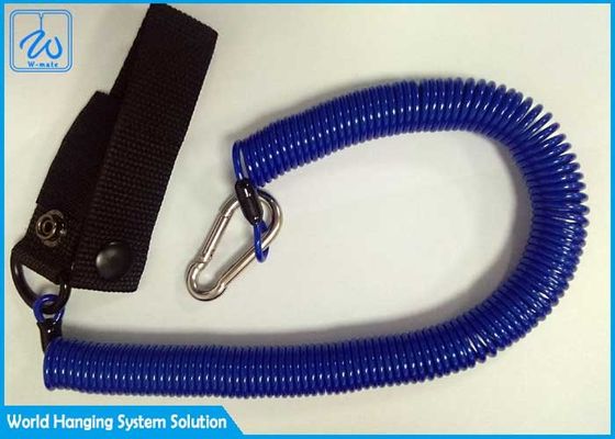 OEM / ODM เครื่องมือเชือกสายเคเบิลลวดความปลอดภัย Lanyard ถอดถอนได้ด้วย Carabiner