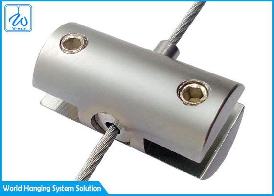 จอและเครื่องติดตั้ง Glass Clamp Cable Clip สองด้านสําหรับระบบจอเคเบิล