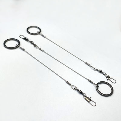 อุปกรณ์ติดตั้งลวดสลิงสแตนเลสสีดำ ตะขอแขวน อุปกรณ์ตกปลา ความปลอดภัย