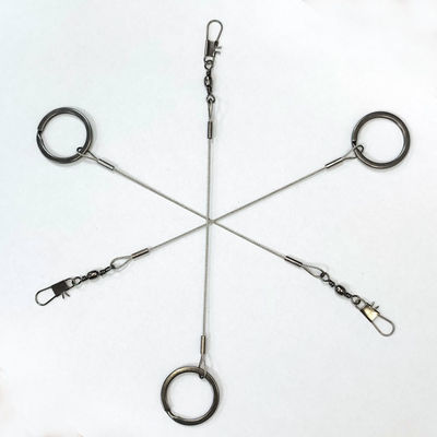 อุปกรณ์ติดตั้งลวดสลิงสแตนเลสสีดำ ตะขอแขวน อุปกรณ์ตกปลา ความปลอดภัย