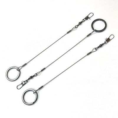 อุปกรณ์ติดตั้งลวดสลิงสแตนเลสสีดำ ตะขอแขวน อุปกรณ์ตกปลา ความปลอดภัย