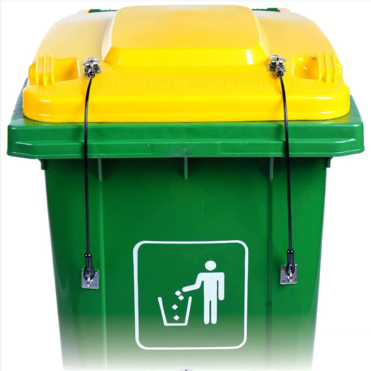 สแตนเลส สายเชือกขยะ Can Lid Lock โลหะ Universal Lid Lock สําหรับกระป๋องขยะกลางแจ้ง