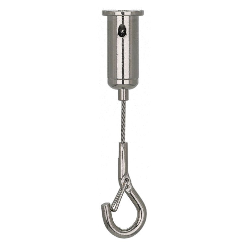 Custom Expandable Telescopic Hooked Cable Hanging System Retractable Steel Wire Rope With Spring Hook For Industrial Lighting Use