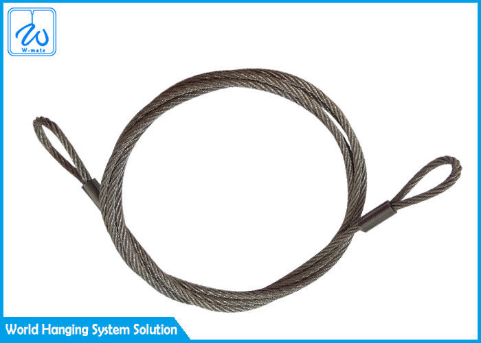 สลิงลวดสแตนเลสสตีล 6 มม. 7x19 แบบห่วงและห่วง สำหรับระบบแสดงผลสายเคเบิลอากาศยาน